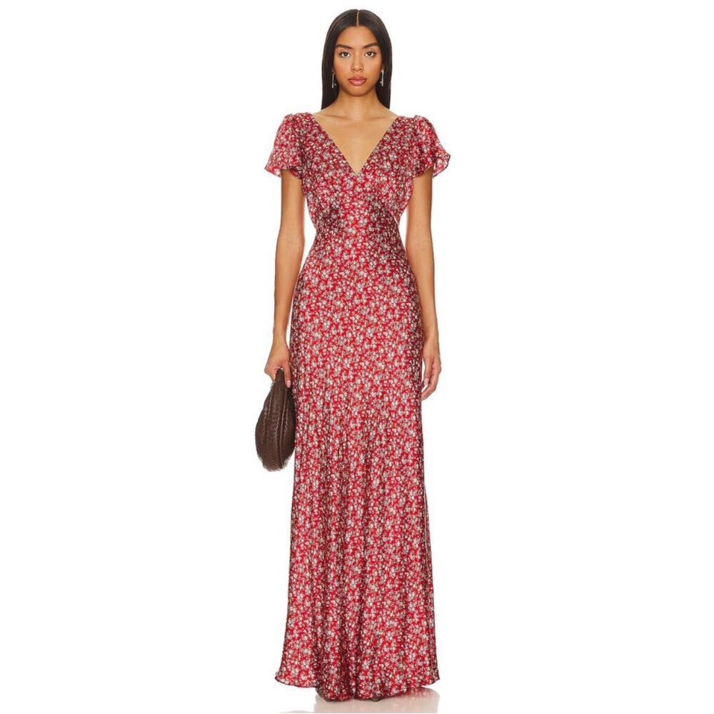 Selkie The Flutter Slip Dress in Jam Cake size M